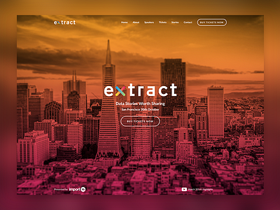 Conference landing page conference conference page data extract gradient landing overlay san francisco sf ui ux web