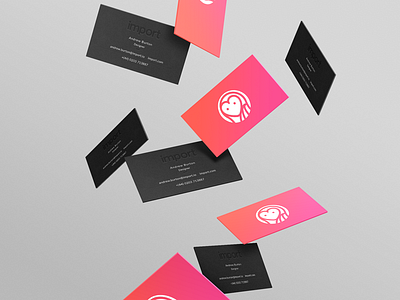 Business cards black brand business business card colour logo owl pink print stamp