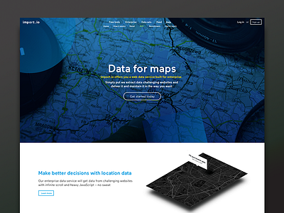 Data for maps app data design gradient import landing map maps ui ux web