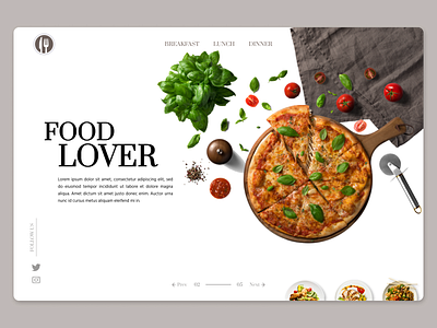 Food Lover Web Design adobexd branding brown color design desktop page figma food herbs pizza sketch ui ux web website design