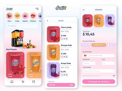 Sunkist | Soda Ordering | Mobile App Design | Figma design figma mobile mobile app soda ui