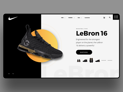 Nike - First Screen adobexd awesome design lebron nike sketch ui uiux ux web web app