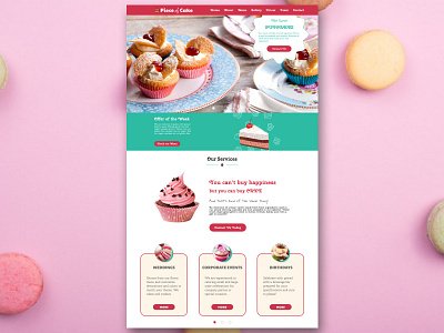 Piece of Cakes - Landing Page Design adobexd app branding cake design desktop app desktop page pink sketch sweets sweety ui ux web webdesign