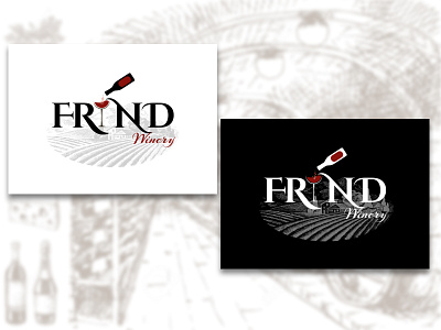 Frind Winery - Logos branding canada design identity branding identity design illustration logo sketch ui ux vector web wine bottle wine glass winery