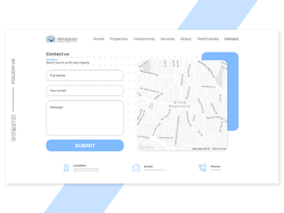 Privileged Investment - Contact us Design