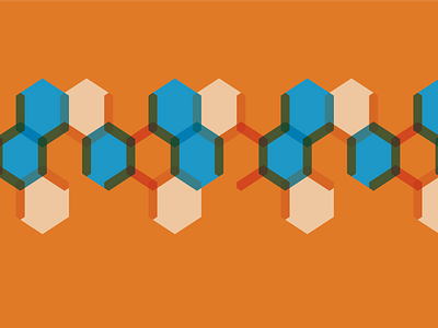 Orange and blue Hexagon Pattern blue branding hexagon orange pattern