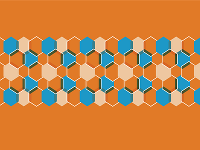 Orange, blue and white Hexagon Pattern blue blue and white branding hexagon orange pattern white