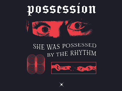 Possession t-shirt design chain dark design eyes possession t shirt techno