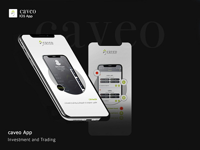 Caveo App app app branding app intro balck black white branding color design design app invest investment mobile mobile app ui ui icons ux ui