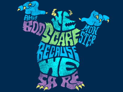 We Scare Because We Care care disney inc. mike monsters pixar scare sully tee threadless typography