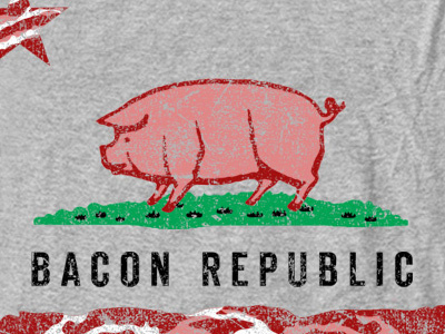 Bacon Republic bacon breakfast california flag oink pig republic shirt star threadless yum