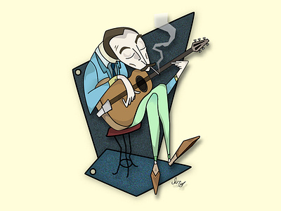 The Guitarist design flat design guitar guitarist illustraiton illustrator music