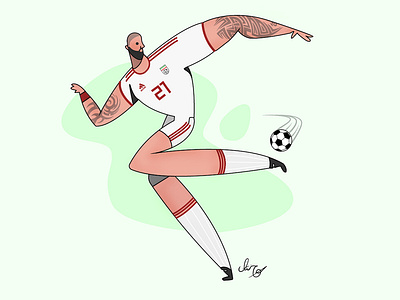 football player ball character design flat design football illustrator iran vector