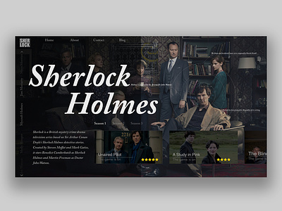 Sherlock Movie Landing Page Design
