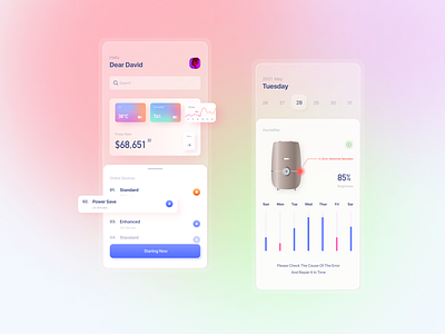 Smart Home app design ui ux vector