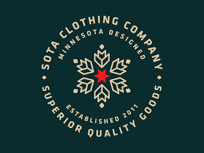 Sota Clothing badge cloths leaf logo minnesota patch snowflake sota star