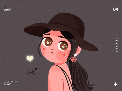 age3 3va art character cute drawing girl girl character graphic hat illustration mood