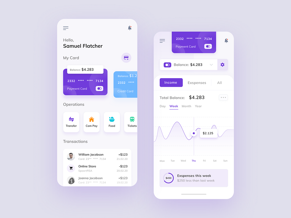 Finance App by Igor Fartushny on Dribbble