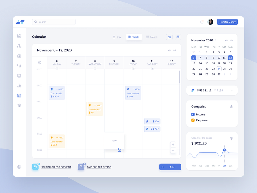 Bank - Calendar by Igor Fartushny on Dribbble