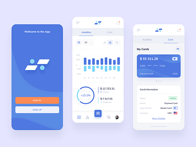 Bank - App app bank banking chart credit card dashboard design finance interface mobile money payments product sing in statistics transactions ui ui ux ux