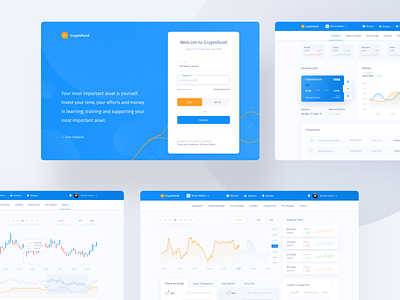 Cryptofund - Project Cryptocurrency bitcoin credit card crypto crypto wallet cryptocurrency cryptocurrency exchange cryptocurrency investments design interface login page money statistics transactions ui ux
