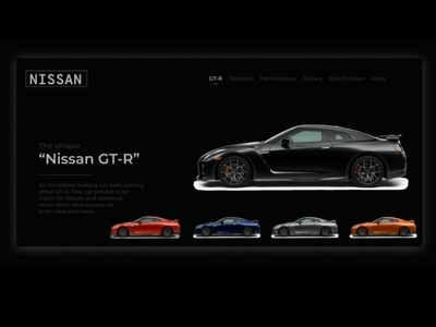 Nissan GTR Black UI Design creative design design simple design ui ui daily ui deisgn ui ux ux web web deisgn