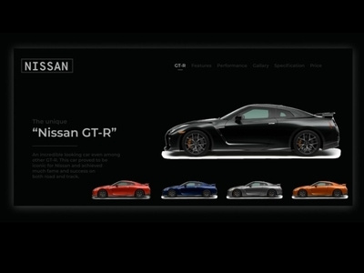 Nissan GTR Black UI Design