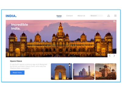 Monuments of India - Landing Page india landing page monument ui ui ux design ux web design