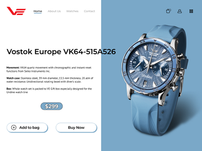 Vostok Europe - A Watch Shop Website Landing Page