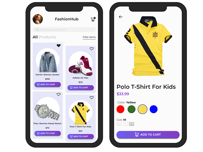 FashionHub Shopping App UI Design app design shopping app ui ui daily ui deisgn ui ux ux