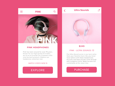 Headphone UI headphone modern pink figma ui