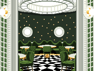 Café Ladurée (Geneva) 16bit 8bit bakery cafe illustration interior laduree pixel pixel art pixelart