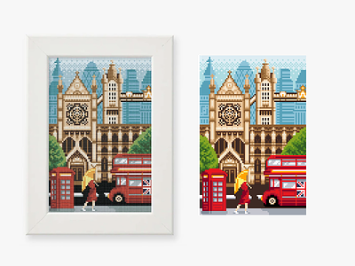 London 16bit abbey bus embroidery enviroment game art game design gherkin greatbritain illustration london phonebooth pixel art pixelart tower towerbridge uk umbrella westminster westminster abbey