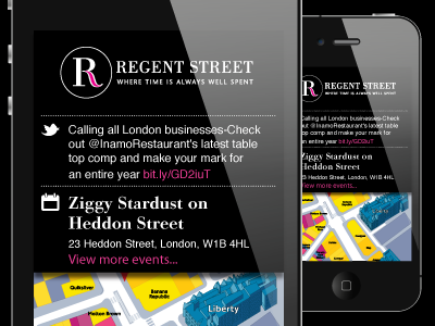 Living Regent Street homescreen iphone live living map