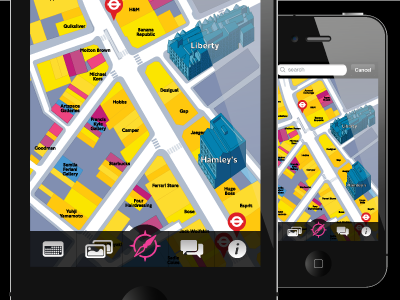 Living Regent Street transparent tab bar 3d building feature ios iphone live living map tab bar