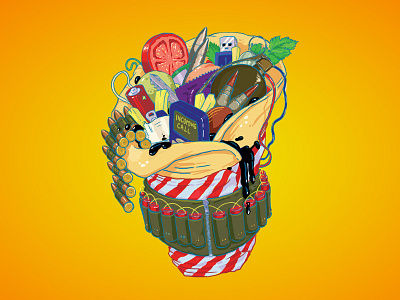 Aloha Snackbar! doner kebab explosive food food and beverage illustration vector art