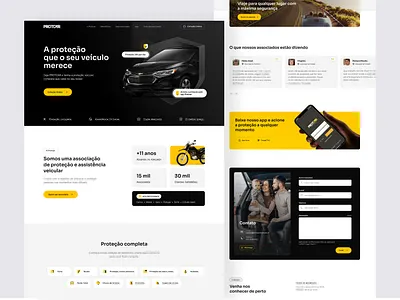 Protcar car insurance interface motorcycle protection services ui ui design website