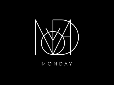 Monday design identity inkscape line concept lines logo mark monday monogram typography