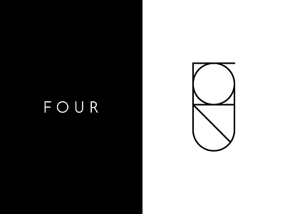Four design four identity initial inkscape line concept logo mark monogram monograms number typography vector