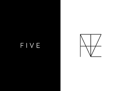 Five design five identity inkscape line concept logo mark monogram monograms number typography