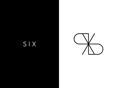 Six 6 design identity inkscape line concept logo mark monogram monograms number six typography