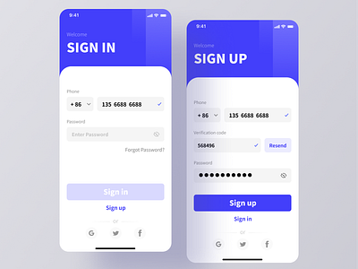 Daily UI Challenge Day 01 Sign in app daily daily ui dailyui log in mobile sign in signin signup