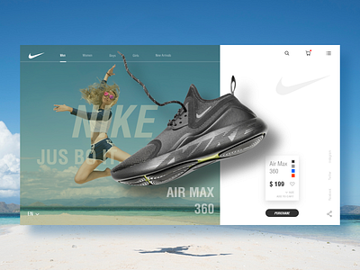 Nike Official Web Page concept illustration web website