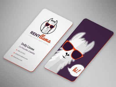 Rl Businesscards Edges Update branding business cards llama logo rent