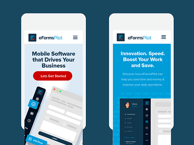 eFormsPilot Responsive Website mobile responsive design