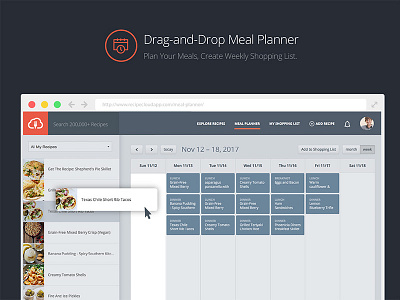 Recipe Cloud App - Drag and Drop Meal Planner ios app meal planner recipe cloud recipe organizer web app