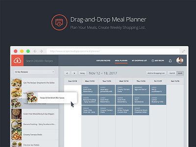 Recipe Cloud App - Drag and Drop Meal Planner