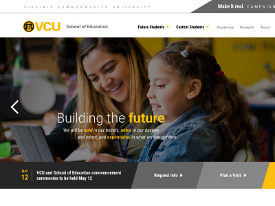 VCU School of Education Slider design website