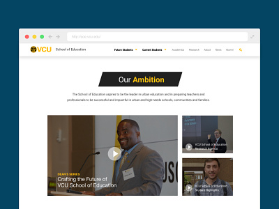 VCU SOE mockup design website