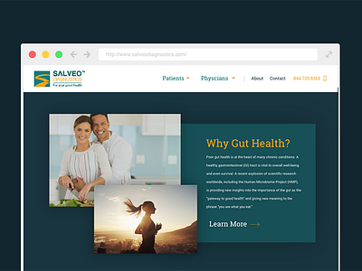 Salveo Nav bar on scroll web website design